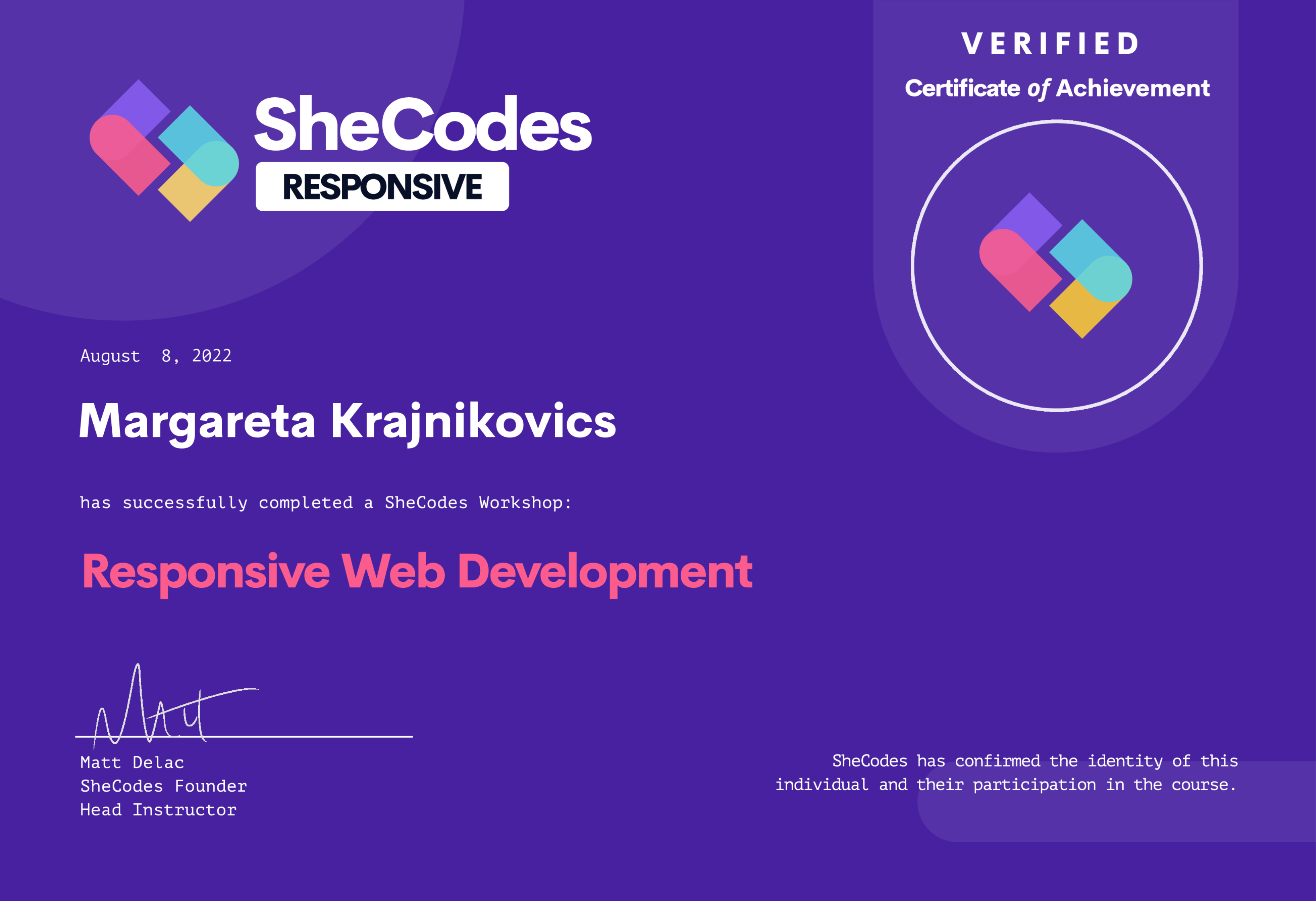 Responsive Web Development Certificate